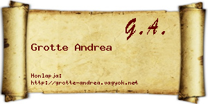 Grotte Andrea névjegykártya